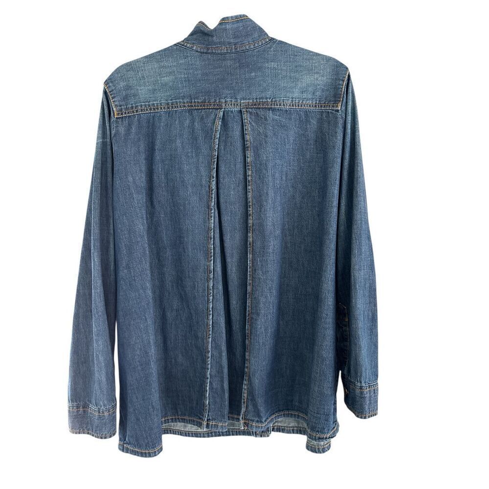 Soft Surrounding Women's Long Sleeve Button Up Denim Shirt Blue Size 1X - Picture 4 of 7